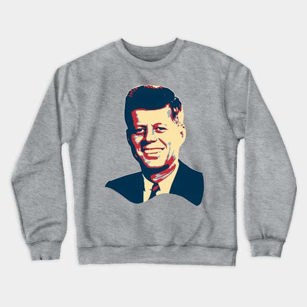 John F Kennedy Pop Art Crewneck Sweatshirt by Nerd_art